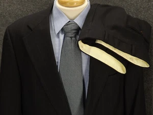 Chaps Ralph Lauren Suit 46L Men Blue Red Stripe Wool 38x31.5 Pleated Pants 2pc - Picture 1 of 11