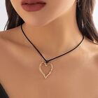 Wax Cord Braid Necklaces - Heart Pendant Choker Necklace Women Fashion Jewelry