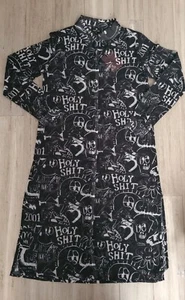 Lazy Oaf Sheer Trench Shirt Dress Women's Size 8 Emo Punk Goth NWT RARE - Picture 1 of 8