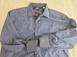 Robert Graham Classic Fit L/S Button Flip Cuff Hemd Herren blau kariert Large - Bild 1 von 5