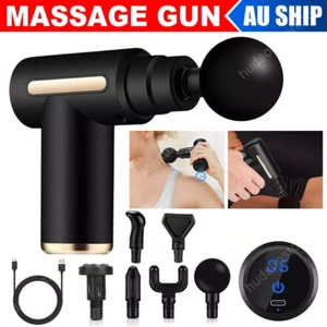 Massage Gun Deep Tissue Muscle Therapy Percussion Message Relax Back Neck 6 Head - Picture 1 of 15