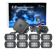 Mictuning C2 8 Pods Curved RGBW LED Rock Light Offroad Underglow Bluetooth Music