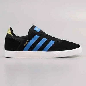 Size UK 9 - Adidas Busenitz ADV Black Blue Gold Trainers Sneakers - Picture 1 of 6