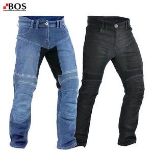 Herren Motorrad Jeans Schwarz Protektoren Hose Aramid Hose Biker Motorrad Hose - Picture 1 of 6