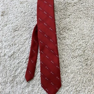 Austin Manor Men's Polyester Neck Tie Red Diagonal Stripe 3' X 56" - Picture 1 of 5
