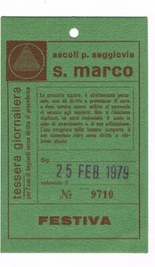25 FEBBRAIO 1979 - SEGGIOVIA SAN MARCO ASCOLI PICENO  - GIORNALIERO - Picture 1 of 1