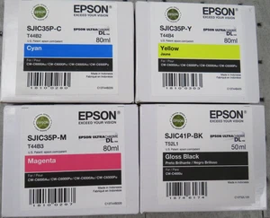 ORYGINALNY atrament Epson 4-pak SJIC35P-C do ColorWorks CW-C4000u (połysk) - Zdjęcie 1 z 5