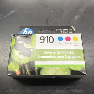 HP 910 Cyan/Magenta/Yellow Standard Yield Ink Cartridge, 3/Pack Exp 11/2026 - Zdjęcie 1 z 2