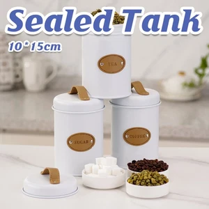 Kitchen Storage Canisters Set Metal Tea Coffee Sugar Jars Containers Retro AU - Picture 1 of 12