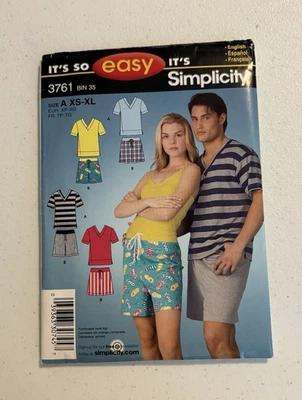 Simplicity It’s So Easy 3761 Size XS - XL Misses, Men’s Or Teens Shorts Or Top - Image 1 of 2