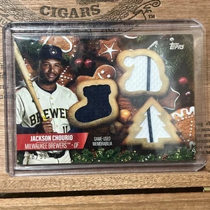 2025 Topps Holiday Jackson Chourio HSR-JC Holiday Shaped Relic. Spiel gebraucht 28/99 - Bild 1 von 3