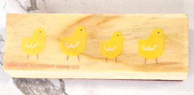 Lindo sello de goma con base de madera de pollitos para tarjetas de regalo de cumpleaños y álbumes de recortes Foto 1 de 2