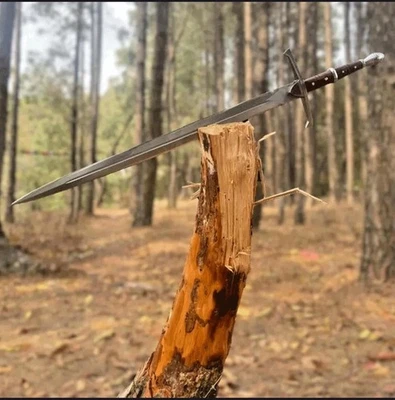 Espada vikinga de acero al carbono forjada a mano espada medieval afilada lista para la batalla Foto 1 de 4