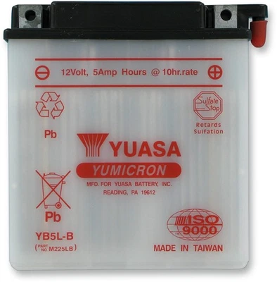 Yuasa YB5L-B Yumicron 12 Volt Motorcycle Battery YUAM225LB Foto 1 de 2