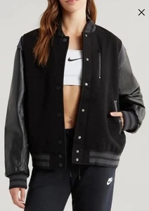 Nike Sportswear Oversized Wool Leather Destroyer Jacket Gr.XS NEW FN3672-010 $500 - Bild 1 von 5