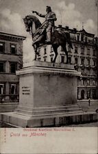 München Bayern Grußkarte um 1900 Denkmal von Kurfürst Maximillian I. auf Pferd