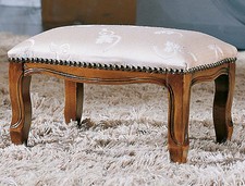SGABELLO POUFF POGGIAPIEDI PANCHETTA LEGNO IMBOTTITO