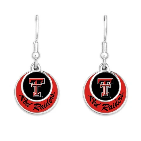 55427 Texas Tech Red Raiders Stacked Disk Earrings Cover