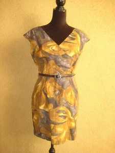 Vintage 50/60s Melbray crisscross bodice cap sleeve fitted pencil lined dress 38 - Picture 1 of 16