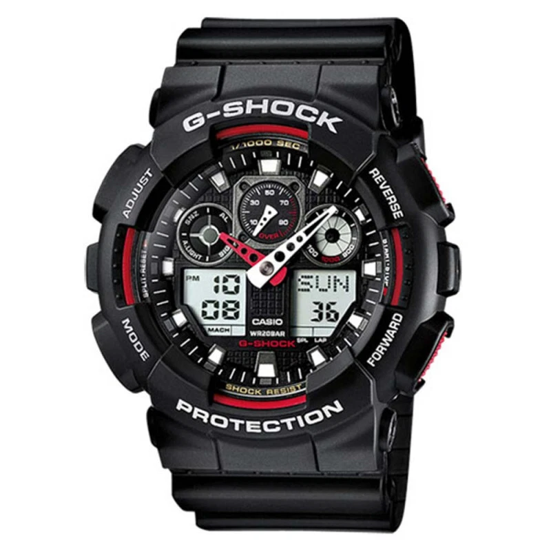 CASIO MONTRE G-SHOCK CLASSIC GA-100 NOIR/ROUGE
