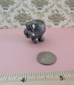 Vintage Pewter Miniature Figurine -- 1" Smiling Chubby Fat Pig - 1970’s #3472 - Picture 1 of 2
