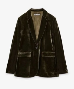ZARA Mulberry Silk Blend Velvet Jacket S - Picture 1 of 5