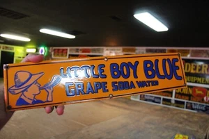 DRINK LITTLE BOY BLUE GRAPE SODA POP DEALER PORCELAIN METAL SIGN COKE COLA - Picture 1 of 8