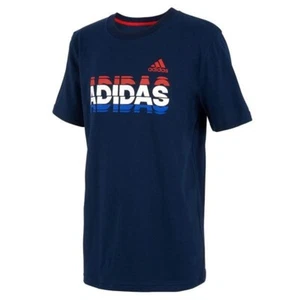 NWT Adidas size Youth Small (8) Boy's navy USA patriotic graphic T - Picture 1 of 1