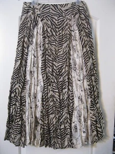 Reba, 8, Gored Broomstick Skirt, Burnt Out Textured Two Prints, Brown/Cream - Picture 1 of 4