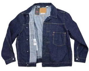 Levi's Premium Type 1 Denim Jacket Selvedge Trucker Men's Size S Dark Wash One I - Picture 1 of 22