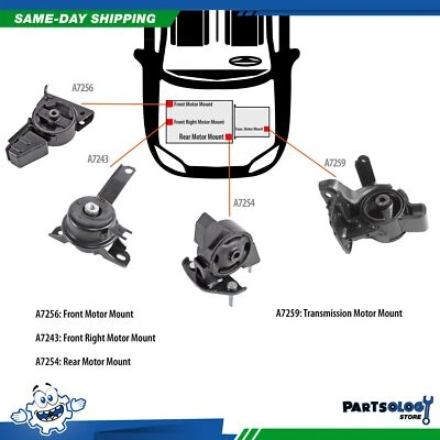 DNJ MMK1081 New Engine Motor Mount Trans. Kit For 98-02 Toyota 1.8L DOHC 16v - Image 1 of 4