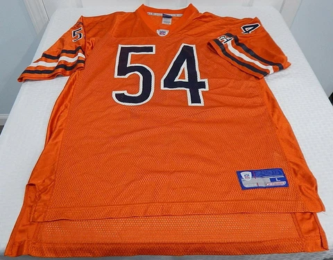NFL Reebok Equipment Chicago Bears Brian Urlacher #54 Orange Jersey Men's L Cover