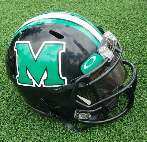 MARSHALL THUNDERING HERD NEW 2022 BLACK SPEED STYLE FOOTBALL MINI HELMET + VISOR Cover