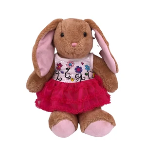 Build a Bear BABW Bunny Rabbit Tan Easter Floral Dress Stuffed Animal Plush Toy - Picture 1 of 9