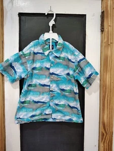 boys vintage gap shark beach button up shirt size 4 summer 2001 - Picture 1 of 4