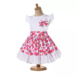 Girls Outfits Size 2 3 4 5 6 7-8 9-10 10-12 T-Shirt + Floral Skirt Summer Dress - Picture 1 of 12