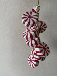 Peppermint Cluster Ornament Christmas tree wreath decorations Hanging XMAS Decor - Picture 1 of 4