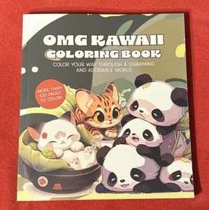 OMG KAWAII Japanische Kawaii Kunst Erwachsene über 100 Pg. Süßes entzückendes Malbuch - Bild 1 von 3