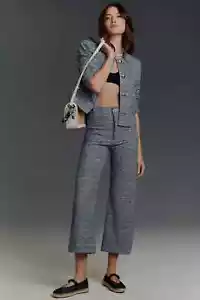ANTHROPOLOGIE Maeve The Colette Pant Tweed Edition Size 29 BRAND NEW WITH TAGS - Picture 1 of 11