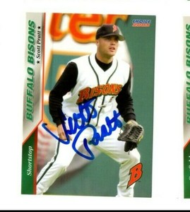 Signed Autograph Auto Minor League MiLB Card 2003 Buffalo Bisons Scott Pratt