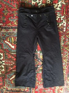 VINTAGE 70er JAHRE WOLL MARINE MATROSE GLOCKENBODEN HOSE - Bild 1 von 12