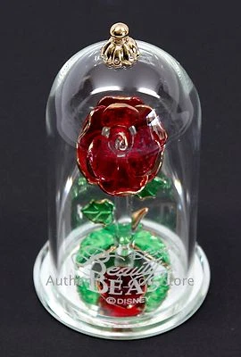 Nuevo Disney Arribas Brothers La Bella y la Bestia Rosa Encantada 4.25" Cúpula de Vidrio Foto 1 de 4