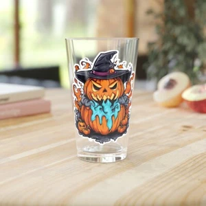 Gruselige Kürbishexe Halloween Thema Pint Glas, 16 Unzen - Bild 1 von 7