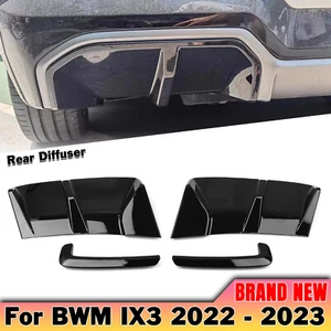 Black Rear Bumper Side Spoiler Cover Fog Light Frame Trim For BMW IX3 2022-2023 - Picture 1 of 17