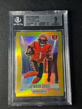 JA’MARR CHASE BGS 9 2022 PANINI PRIZM #9 FLASHBACK 2012 GOLD PRIZMS MINT 03/10