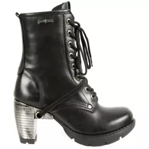 Nuevas Botas de Encaje Rock TR001-S1 Damas Trail Negras 100% Cuero Góticas Punk - Imagen 1 de 8