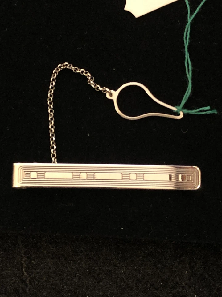 Fermacravatte in argento liscio inciso-Gioielleria Ottaviani Roma dal 1894 - Immagine 1 di 1