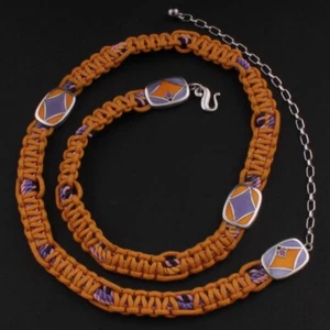 Cinturón/collar de macramé de ley GEORG JENSEN. 4 paneles con esmalte. Bueno salto. - Imagen 1 de 6