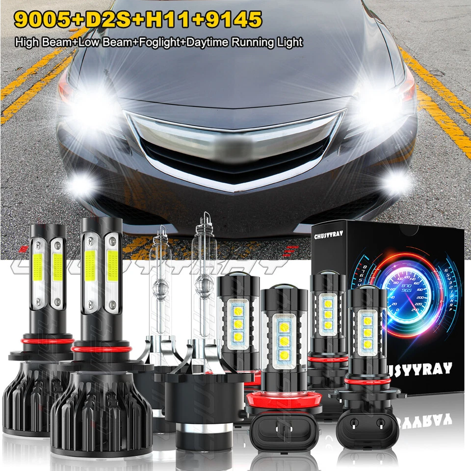 Faros antiniebla diurnos LED HID delanteros 8 piezas para Acura ILX 2013-2015 Foto 1 de 4