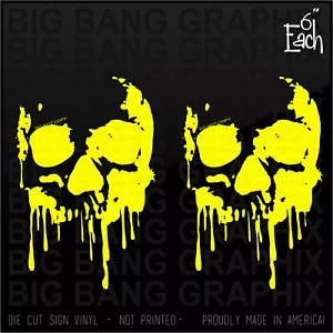 Calcomanía adhesiva de vinilo SKull de 2-6" troquelada sangre goteo horror punk rock oscuro ventana - Imagen 1 de 3